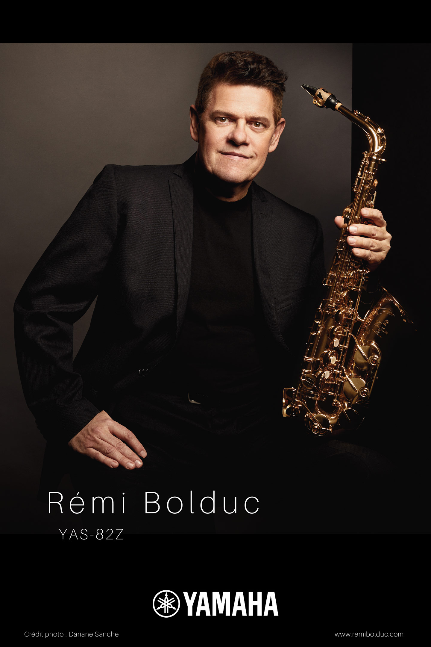 Commercial photographer portrait jazz saxophonist musician in Montreal Remi Bolduc